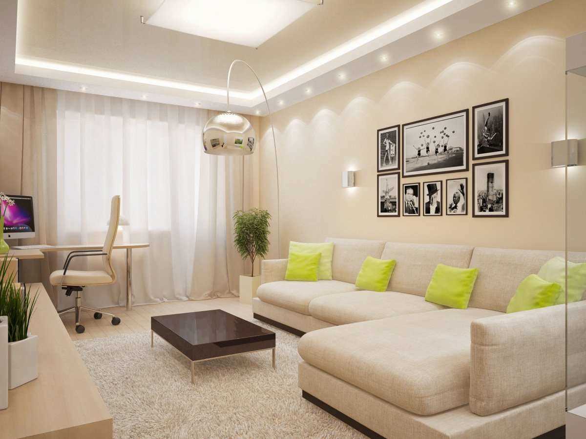 variant of the bright design of the living room bedroom