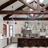 An example of a bright rustic decor of a kitchen picture