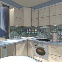 het idee van een prachtige keuken interieur 11 m² foto