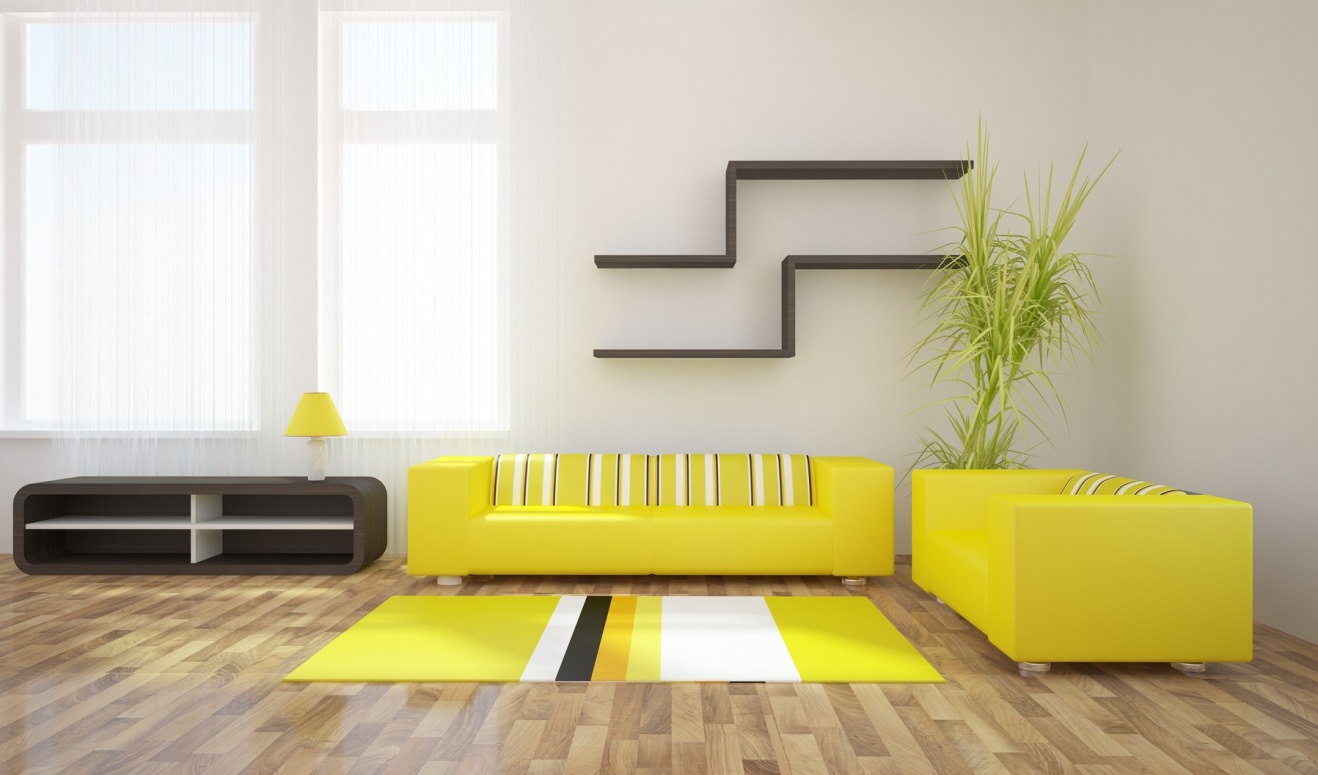la possibilità di utilizzare un insolito colore giallo all'interno dell'appartamento