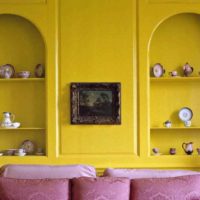 opzione per utilizzare il giallo brillante nel design della sala foto