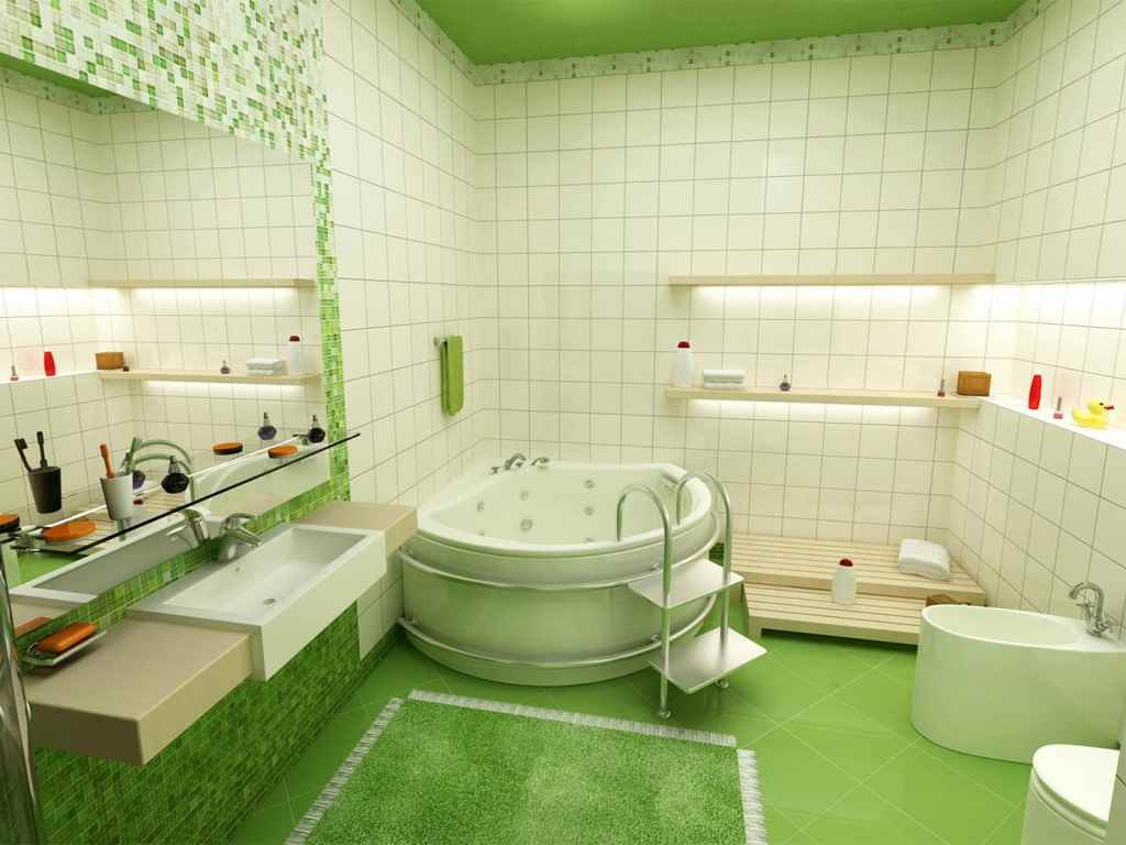 idee van ongewoon decor voor het leggen van tegels in de badkamer