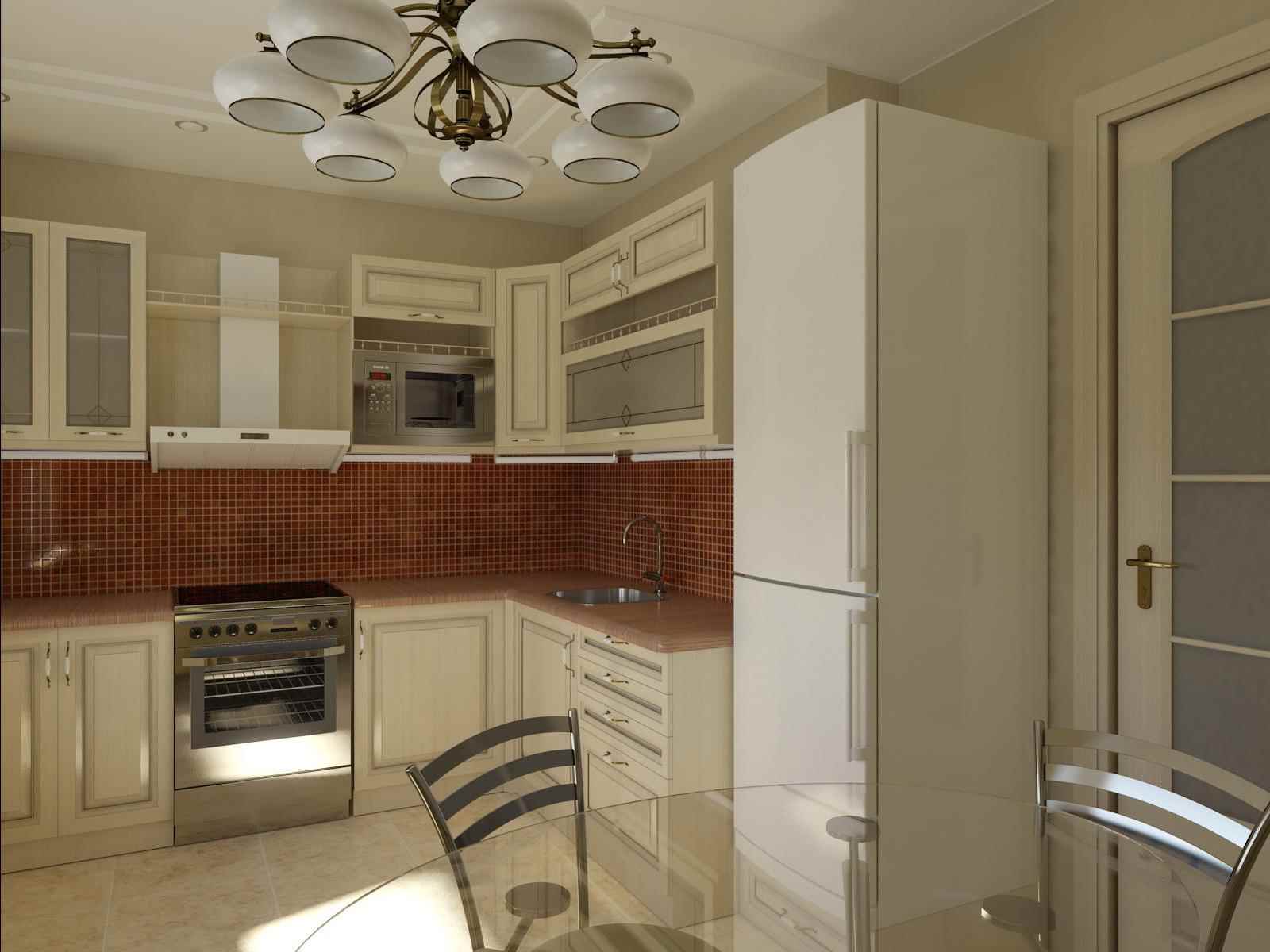 šviesaus 12 kv.m virtuvės interjero pavyzdys