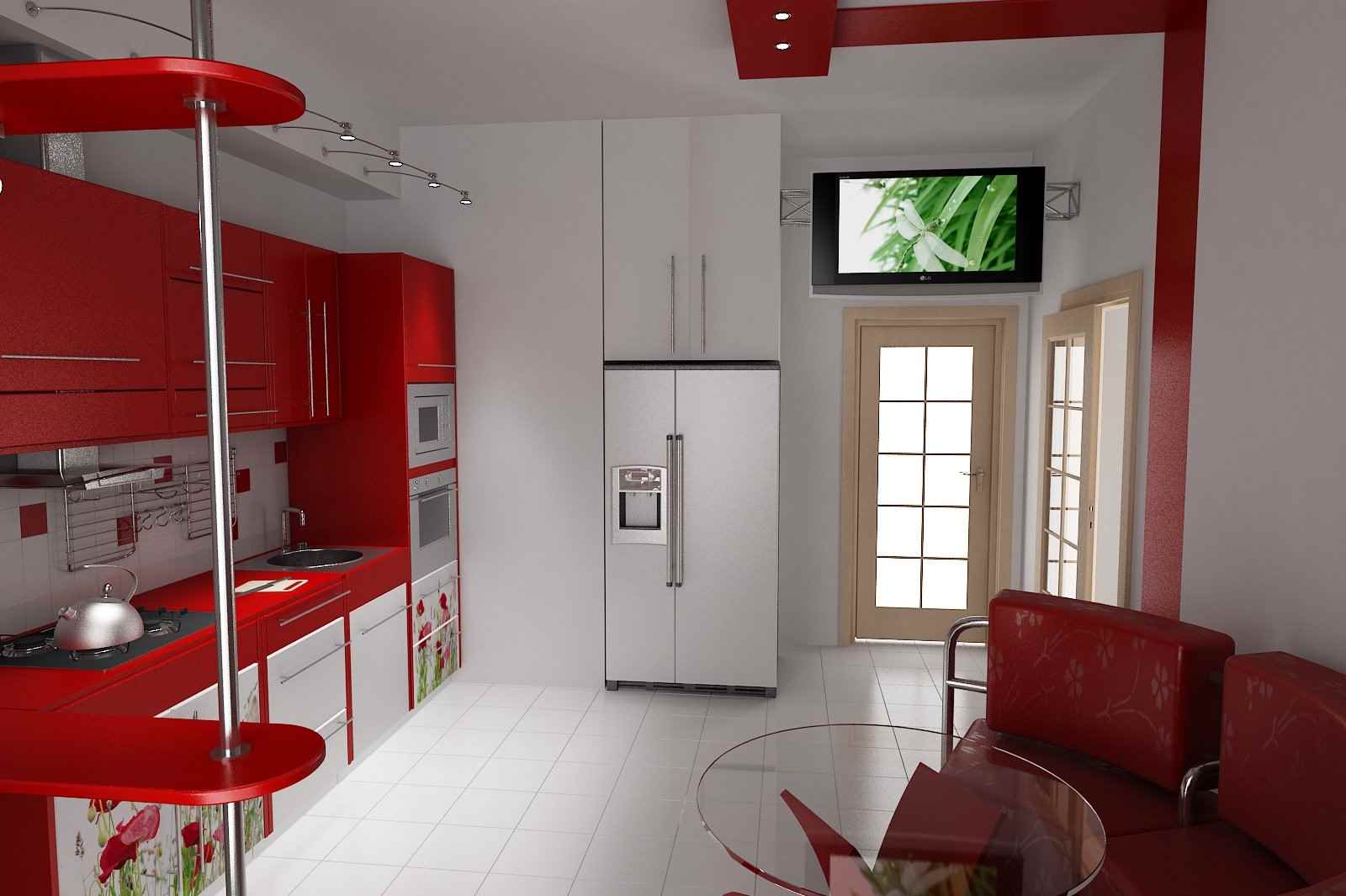 идеята за необичаен дизайн на кухнята е 11 кв.м