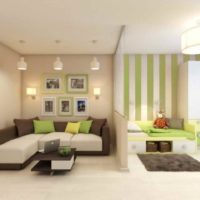 An example of a bright living room design 15 sq.m photo