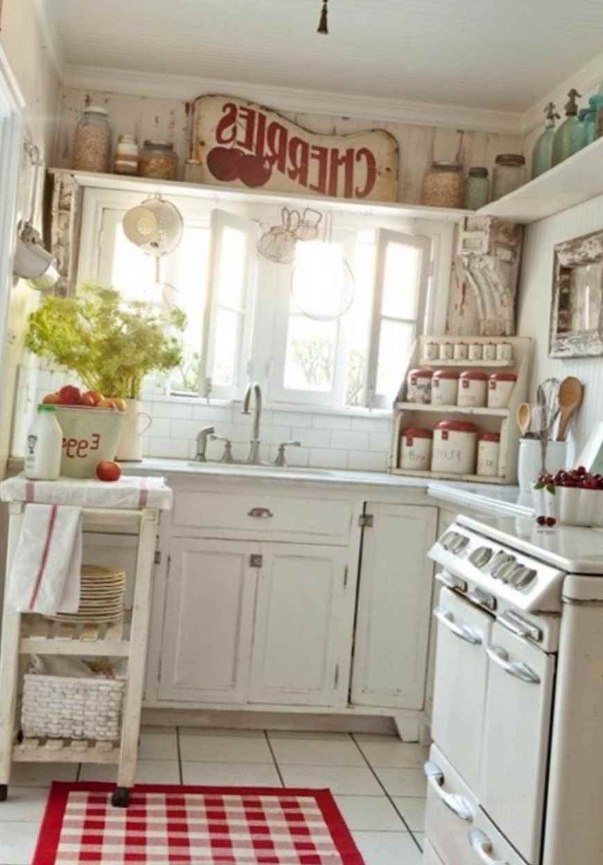 An example of a bright rustic style kitchen interior