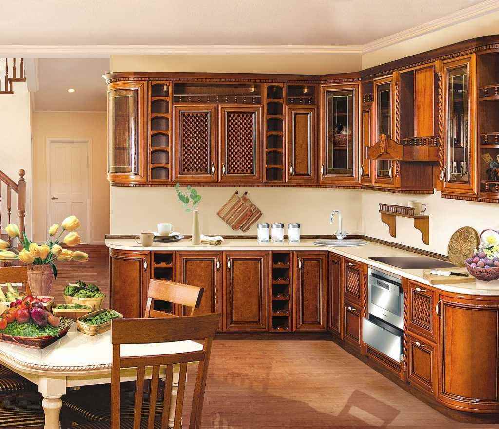 the idea of ​​an unusual decor of the kitchen in a classic style