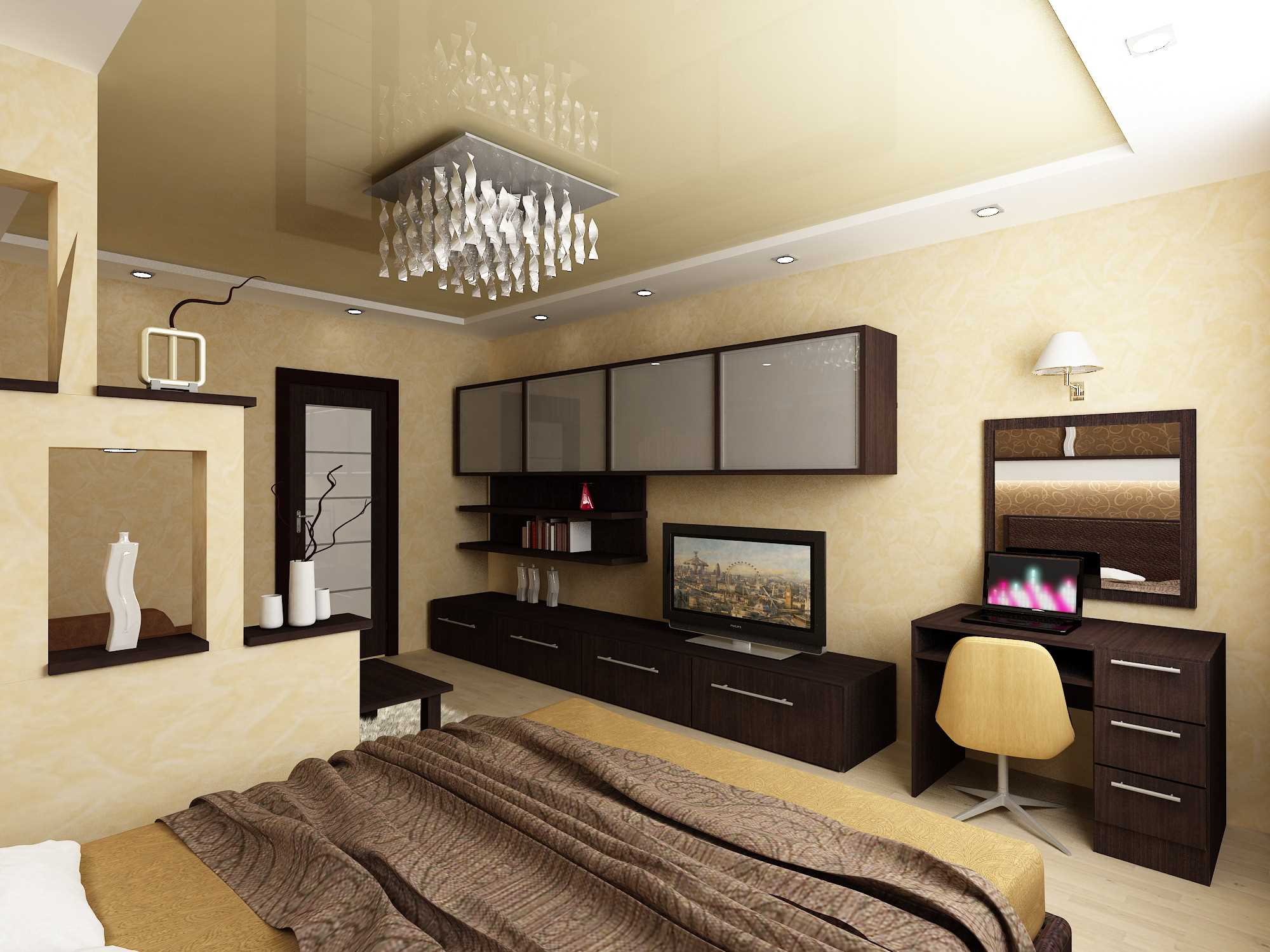 version of the unusual design of the living room bedroom