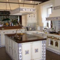 versione di una cucina in stile leggero in una foto in stile rustico