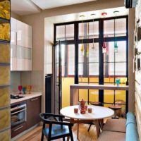 an example of an unusual decor of a kitchen 12 sq.m picture