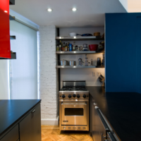 cuisine design 6 m² bleu