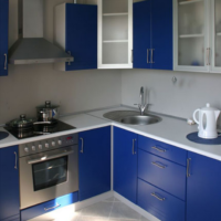 cuisine design 6 m² set bleu