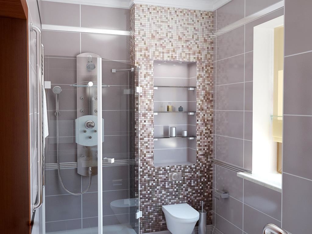 мозайка с плочки в банята