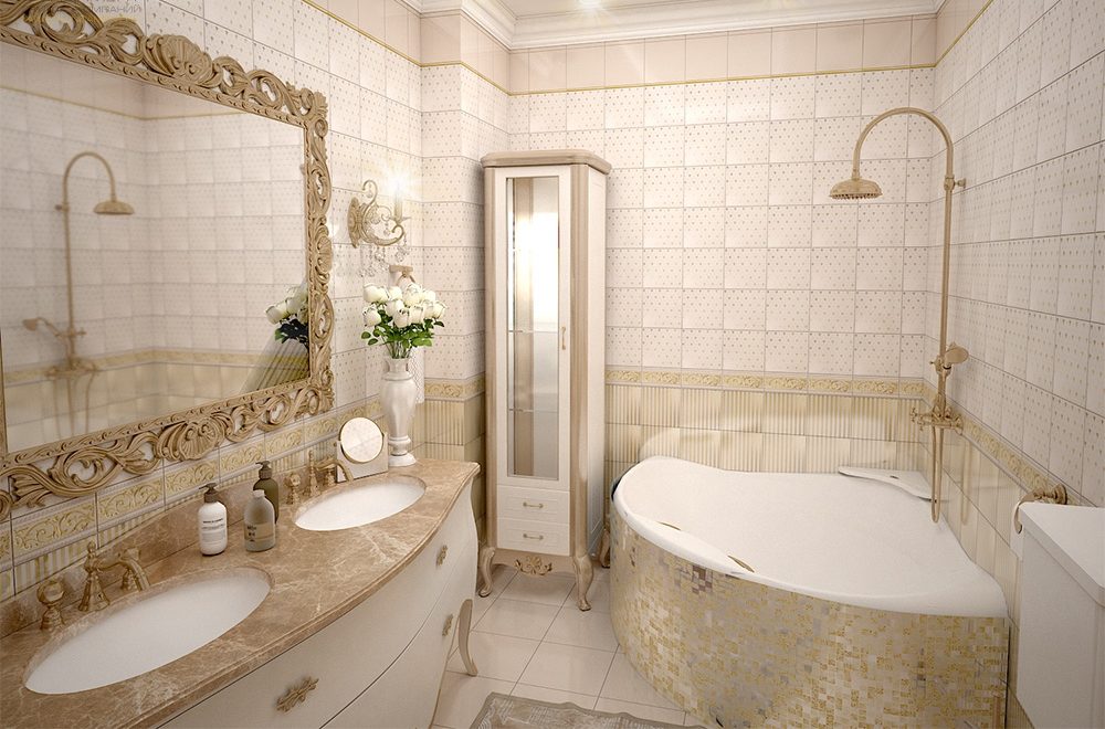 klasszikus stílusú fürdőszoba