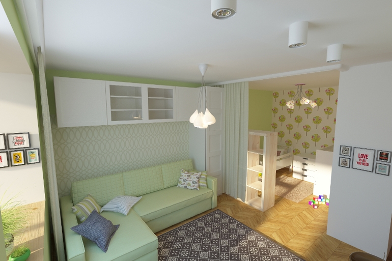 conception d'un appartement avec un espace pour enfants