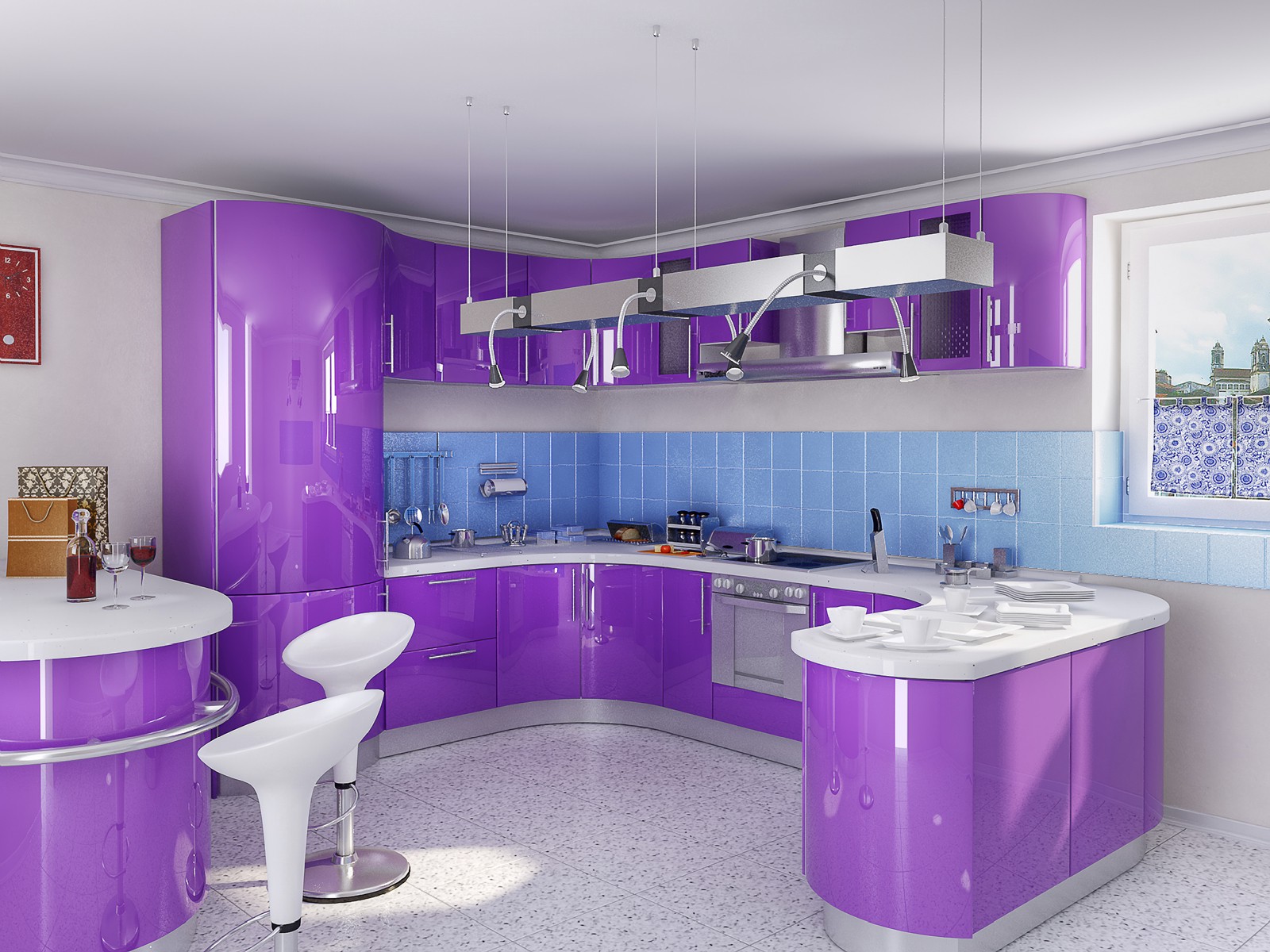 purple kitchen design