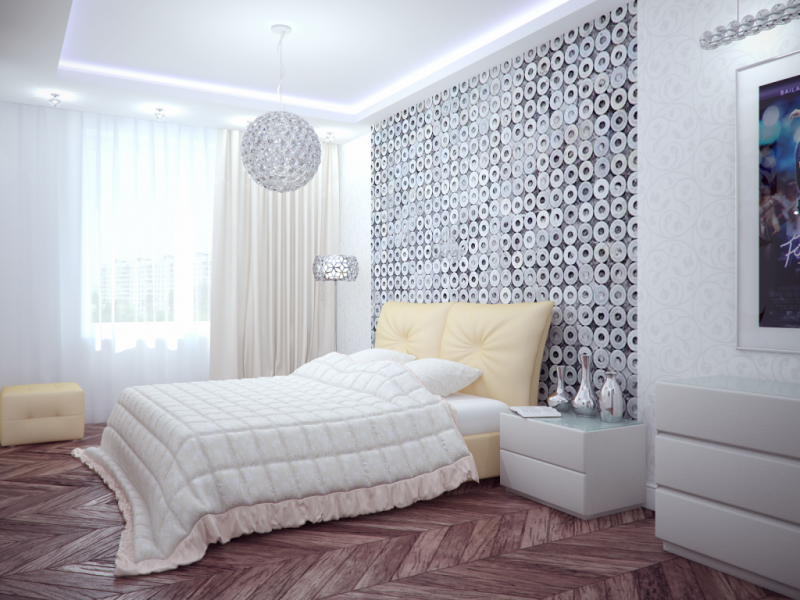 combination of wallpaper in the bedroom