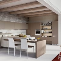 kitchen in beige color photo