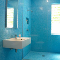 blauwe badkamerstegel