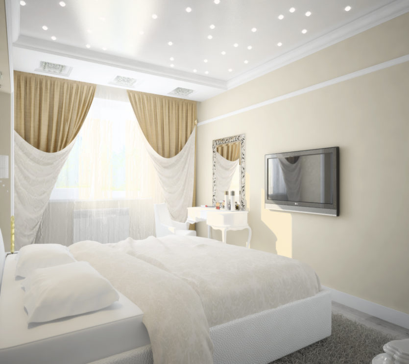 camera da letto di 10 mq nei colori bianco