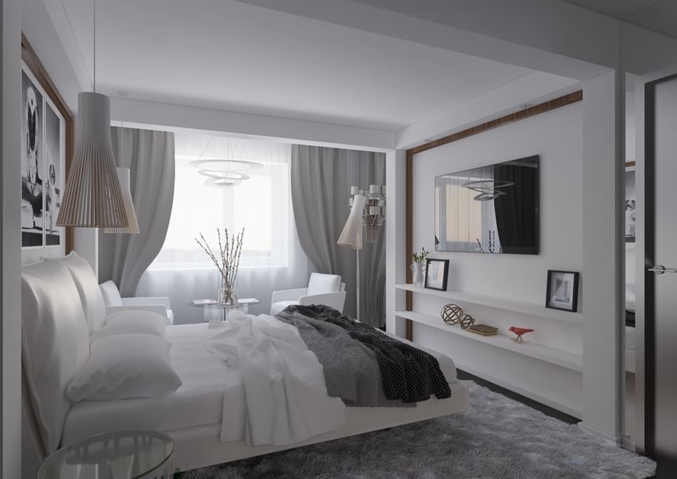 design camera da letto bianco grigio