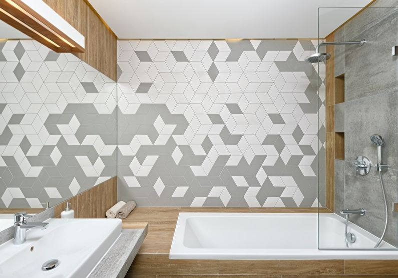 plytelės ir mozaika vonios kambaryje