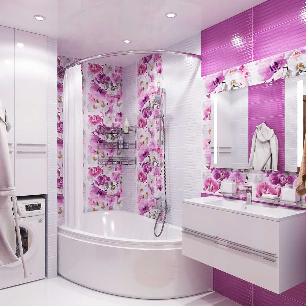 ryškus vonios kambario dizainas