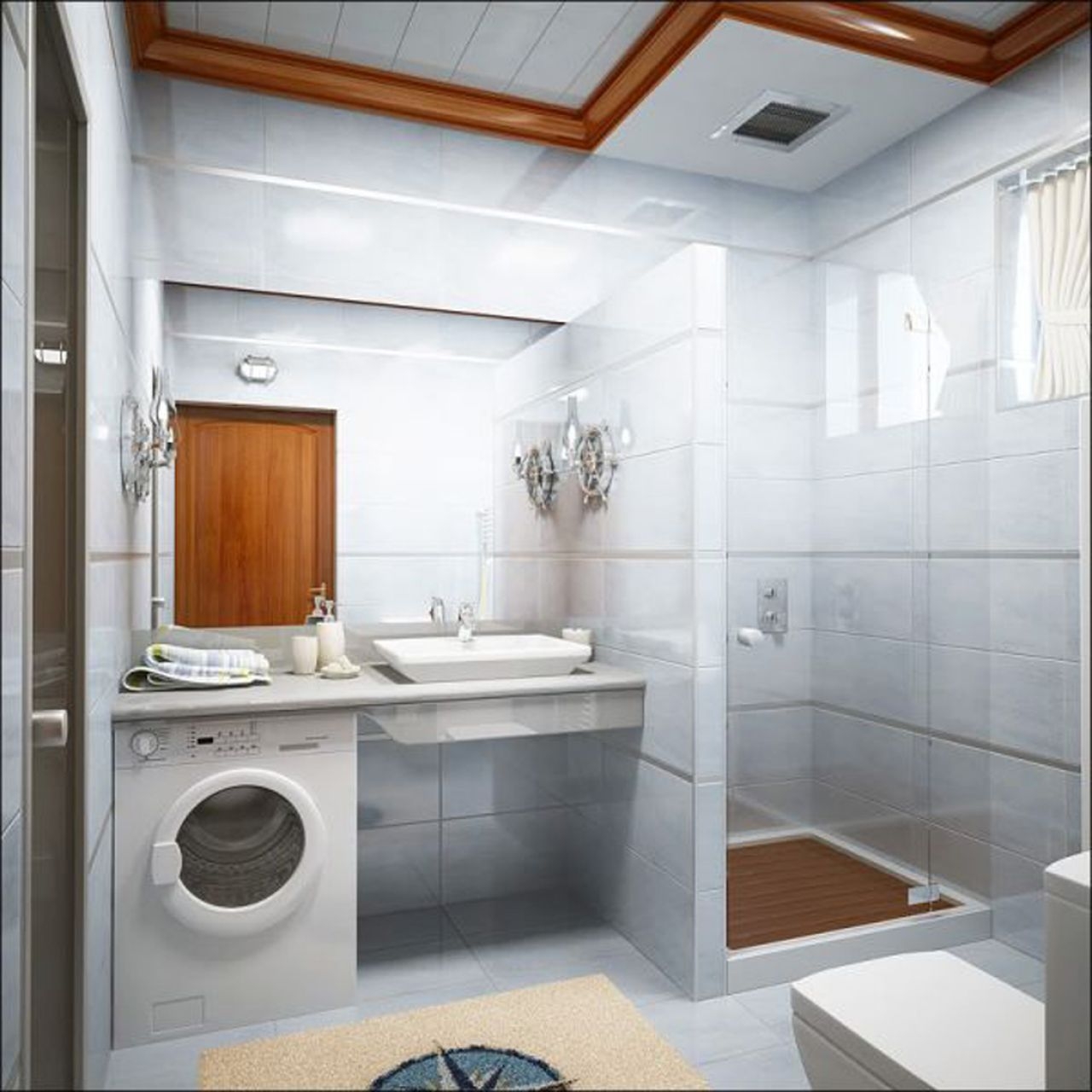 Design bagno di 6 mq con doccia