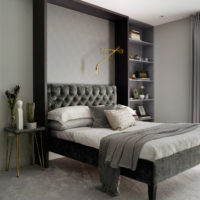 camera da letto rettangolare di 16 mq foto di design