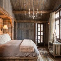camera da letto in foto di design di casa in legno