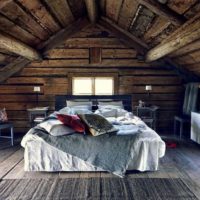 camera da letto in una casa in legno elegante decorazione