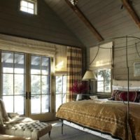camera da letto in una casa di legno