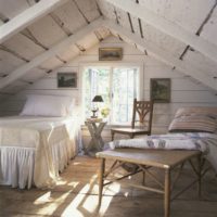 foto di interior design della camera da letto della soffitta