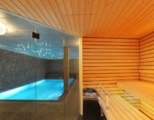 stylish and modern design of the sauna