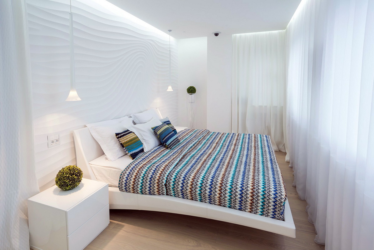 camera da letto di design leggero 11 mq