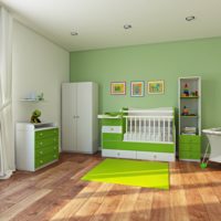 chambre de bébé pour les tons verts nouveau-nés