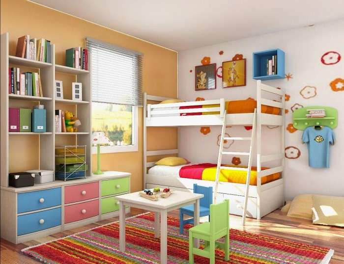 design della camera per due bambini