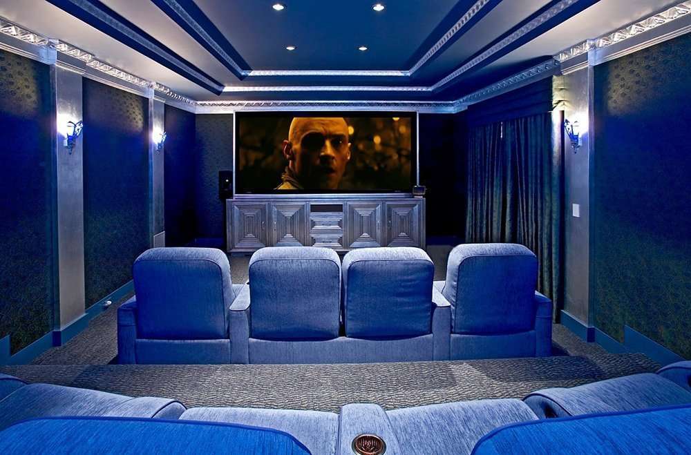 home cinema en bleu