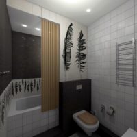 A kombinált fürdőszoba stílusos belső tere