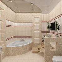 Vonios kambarys su kampine vonia