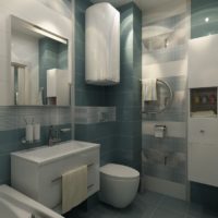 Vízmelegítő a kombinált fürdőszoba falán