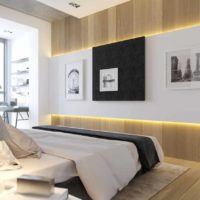 مثال على زخرفة غير عادية لأسلوب الجدران في صورة غرفة النوم