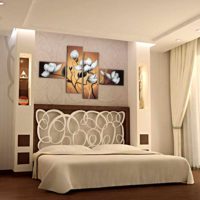 opcija za lagano ukrašavanje zidnog dekora na fotografiji spavaće sobe