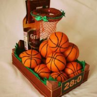 Bouquet as a gift to a male basketball player