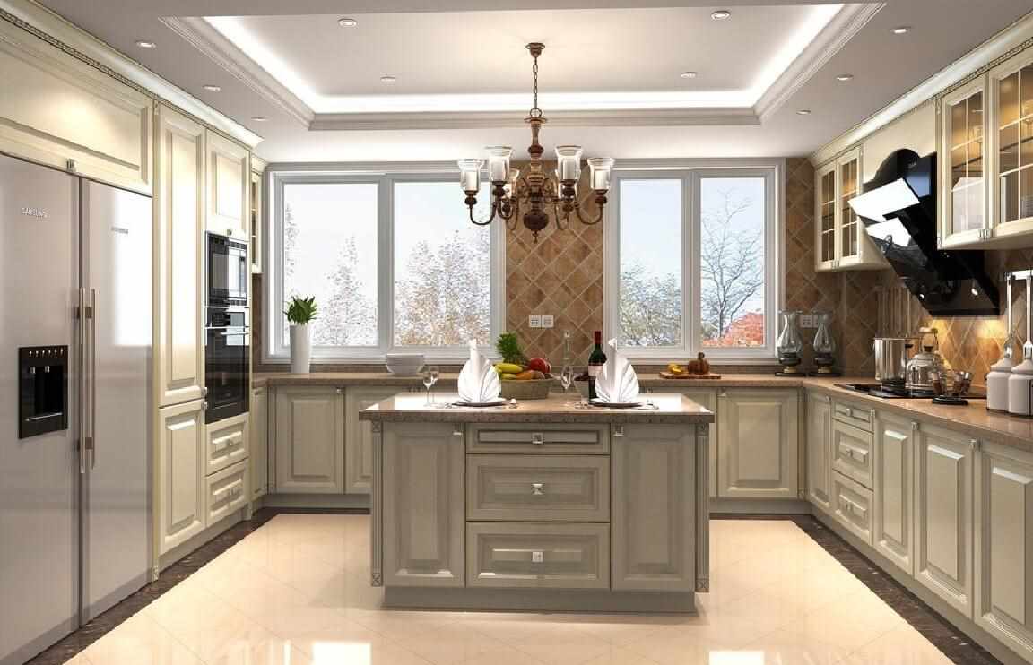 gražaus virtuvės lubų interjero variantas