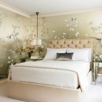 opcija za svijetli ukras zidnog dekora na fotografiji spavaće sobe
