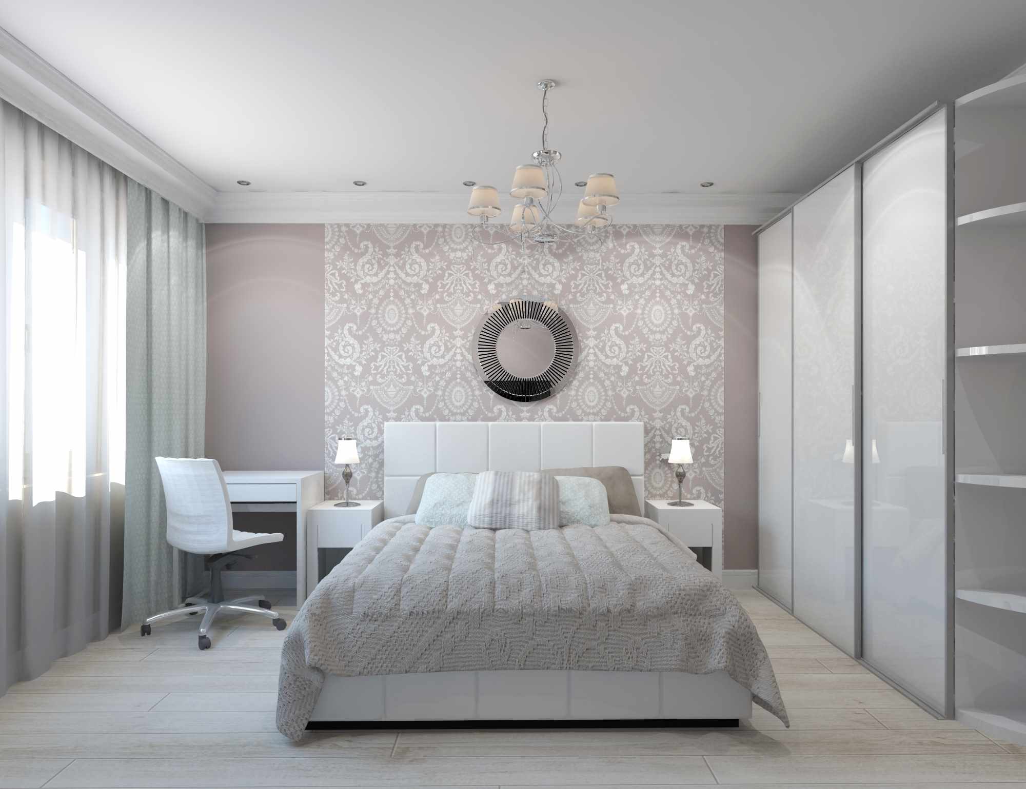 varijanta lijepog dizajna interijera spavaće sobe
