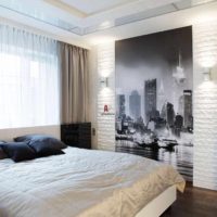 galimybė gražiai dekoruoti stiliaus sienas miegamojo paveikslėlyje