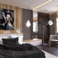نسخة من تصميم غير عادي لأسلوب الجدران في الصورة غرفة النوم