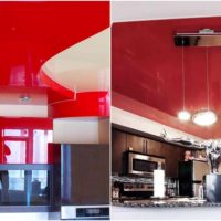 šviesaus stiliaus lubų pavyzdys virtuvės paveikslėlyje